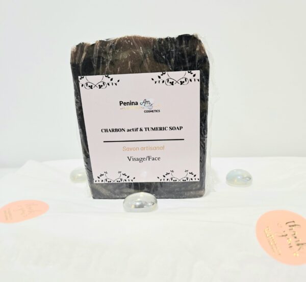 SAVON AUX CHARBON ACTIF & TURMERIC (VISAGE) – Image 2