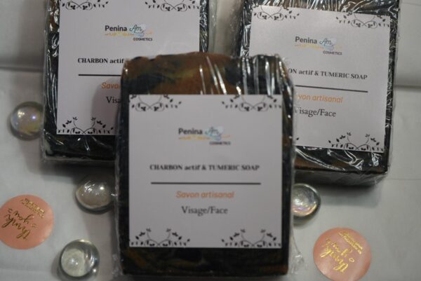 SAVON AUX CHARBON ACTIF & TURMERIC (VISAGE) – Image 3